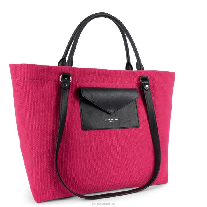 kadınlar ekstra büyük taşıma çantası kanvas bilinçli fuxia Lancaster Paris çanta H0LP4486