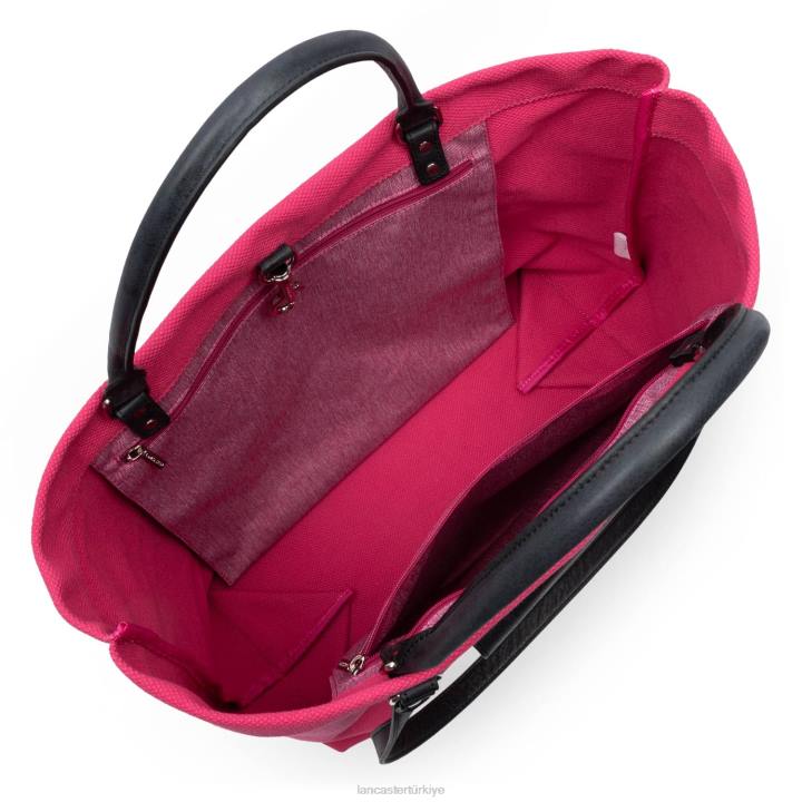 kadınlar ekstra büyük taşıma çantası kanvas bilinçli fuxia Lancaster Paris çanta H0LP4486