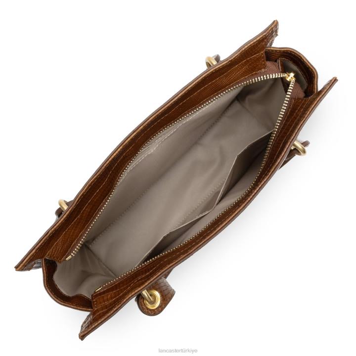 kadınlar kadın çantası egzotik lezard ve timsah cn konyak-lezard Lancaster Paris çanta H0LP3246