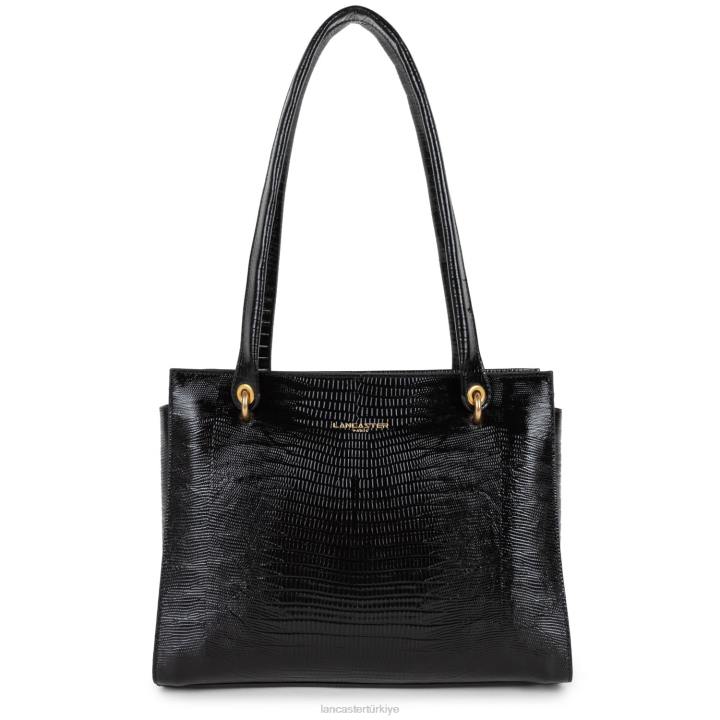 kadınlar kadın çantası egzotik lezard ve timsah cn noir-lezard Lancaster Paris çanta H0LP3244