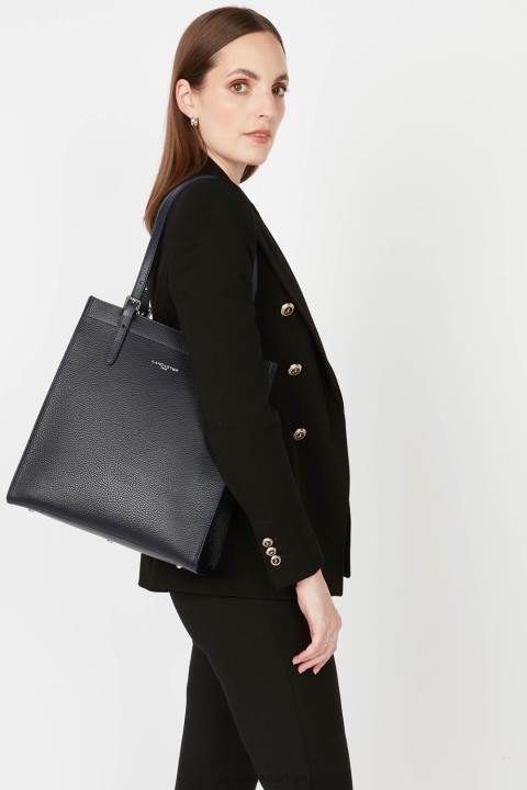 kadınlar kadın çantası faulonne çift kişilik bleu fonce-in-argent Lancaster Paris çanta H0LP3362