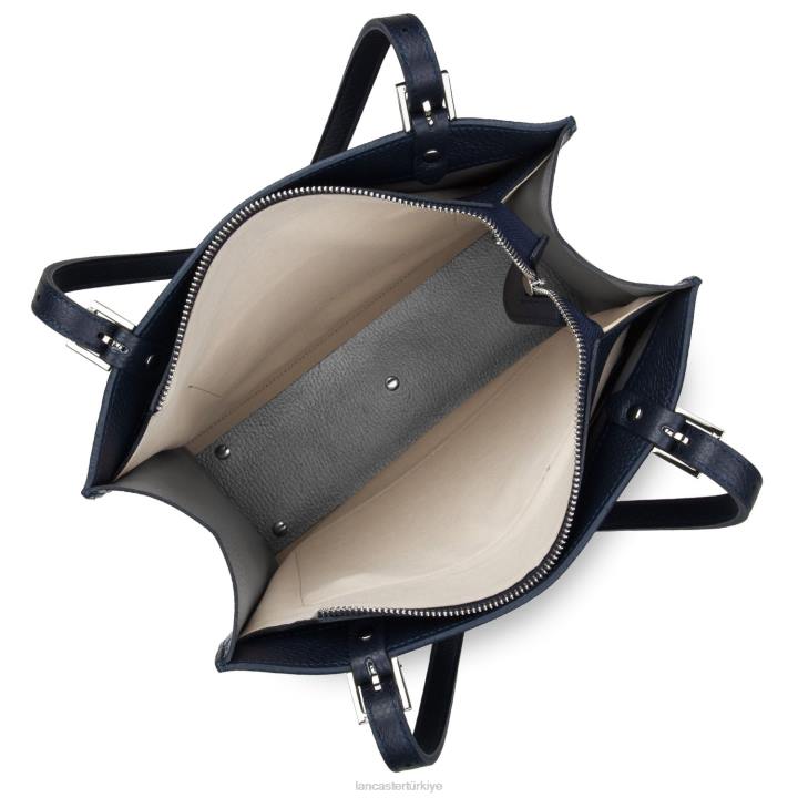 kadınlar kadın çantası faulonne çift kişilik bleu fonce-in-argent Lancaster Paris çanta H0LP3362