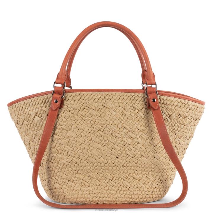 kadınlar kadın çantası gerçek sepetçi söğüdü bej-konyak Lancaster Paris çanta H0LP4535