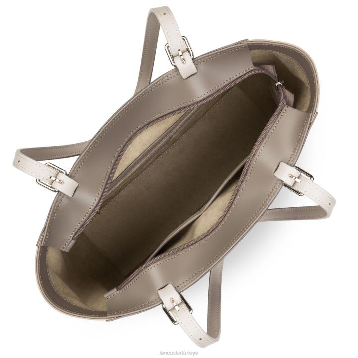 kadınlar kadın çantası pürüzsüz boz kahverengi-çıplak fonce-galet gül Lancaster Paris çanta H0LP3549
