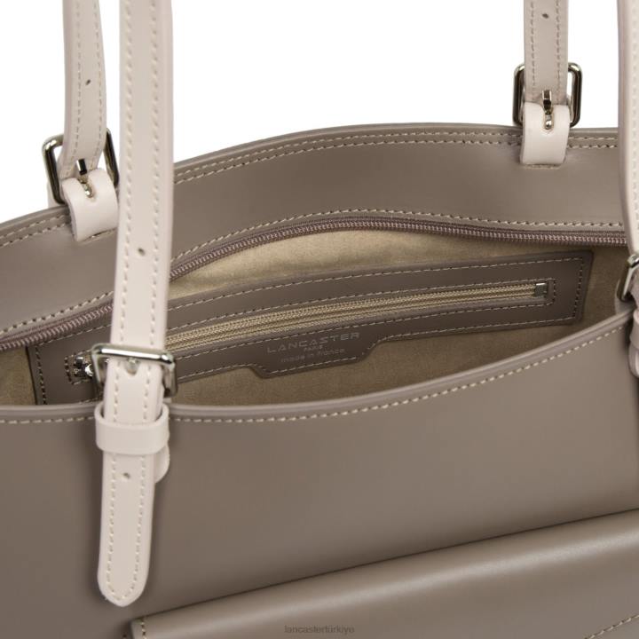 kadınlar kadın çantası pürüzsüz boz kahverengi-çıplak fonce-galet gül Lancaster Paris çanta H0LP3549