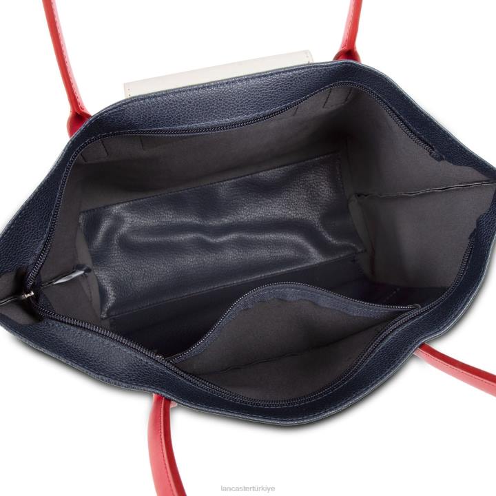 kadınlar m kadın çantası maya bleu fonce-ekru-rouge Lancaster Paris çanta H0LP2843