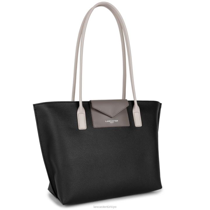 kadınlar m kadın çantası maya noir-taupe-galet gülü Lancaster Paris çanta H0LP2837