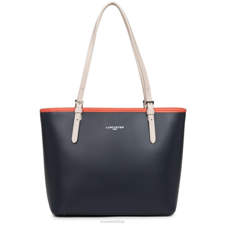kadınlar m kadın çantası pürüzsüz bleu fonce-galet gül macunu Lancaster Paris çanta H0LP3116