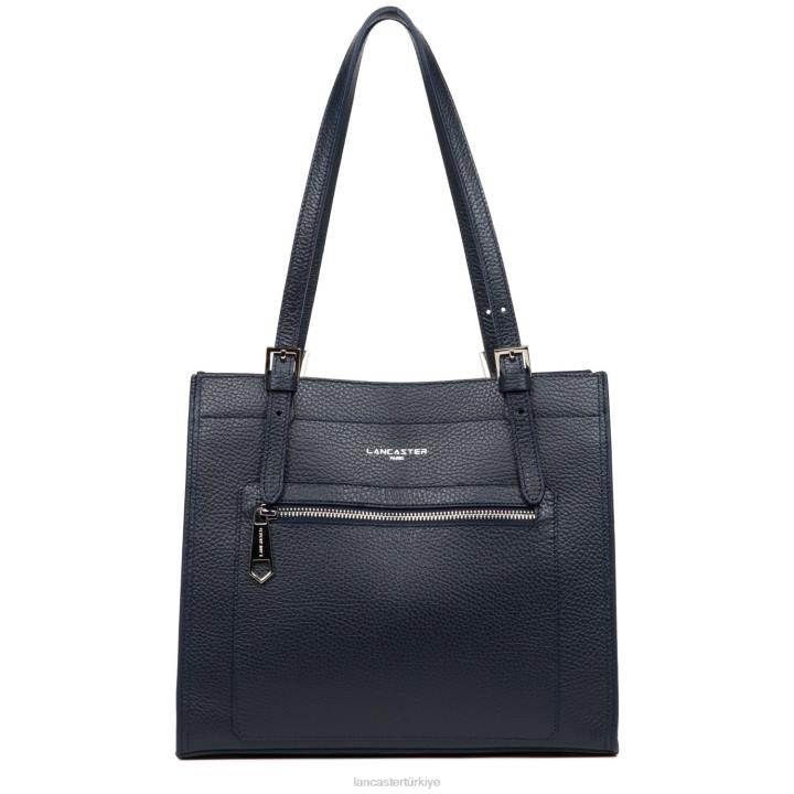 kadınlar m tote çanta faulonne çift kişilik bleu fonce-in-argent Lancaster Paris çanta H0LP2887