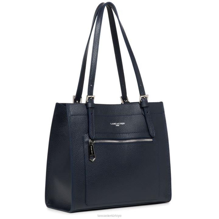 kadınlar m tote çanta faulonne çift kişilik bleu fonce-in-argent Lancaster Paris çanta H0LP2887