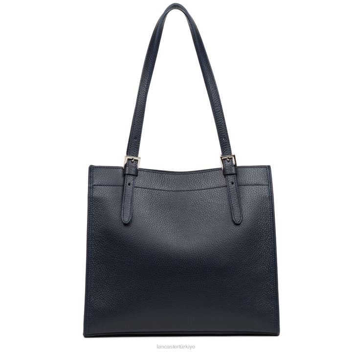 kadınlar m tote çanta faulonne çift kişilik bleu fonce-in-argent Lancaster Paris çanta H0LP2887