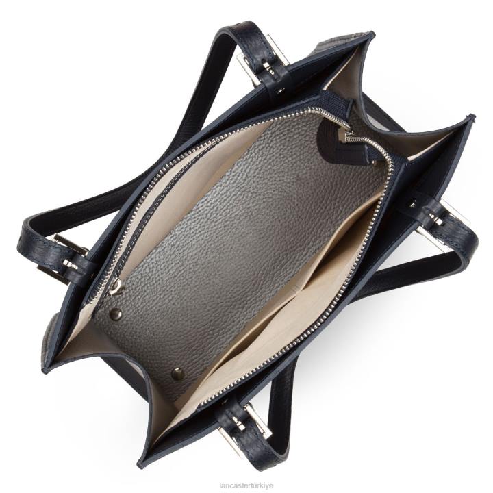 kadınlar m tote çanta faulonne çift kişilik bleu fonce-in-argent Lancaster Paris çanta H0LP2887