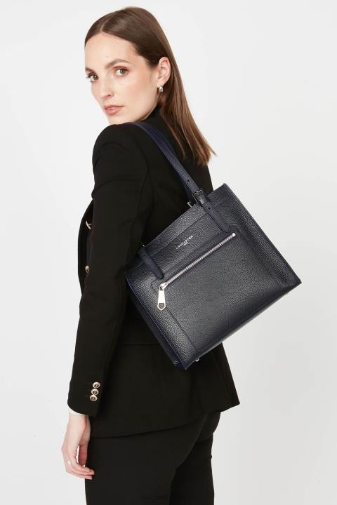 kadınlar m tote çanta faulonne çift kişilik bleu fonce-in-argent Lancaster Paris çanta H0LP2887