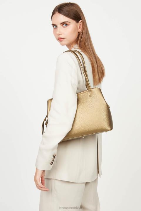 kadınlar m tote çanta faulonne çift kişilik doğaüstü altın Lancaster Paris çanta H0LP2925
