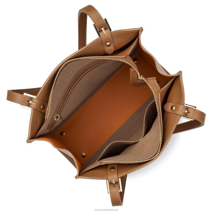 kadınlar m tote çanta faulonne çift kişilik turuncu deve Lancaster Paris çanta H0LP2897