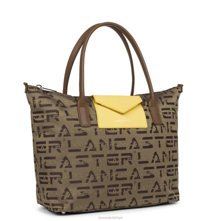kadınlar m tote çanta logosu kba Marron-Vison-Jaune Lancaster Paris çanta H0LP4504