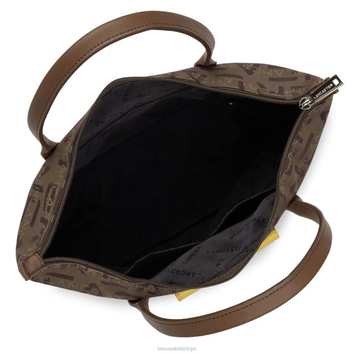 kadınlar m tote çanta logosu kba Marron-Vison-Jaune Lancaster Paris çanta H0LP4504