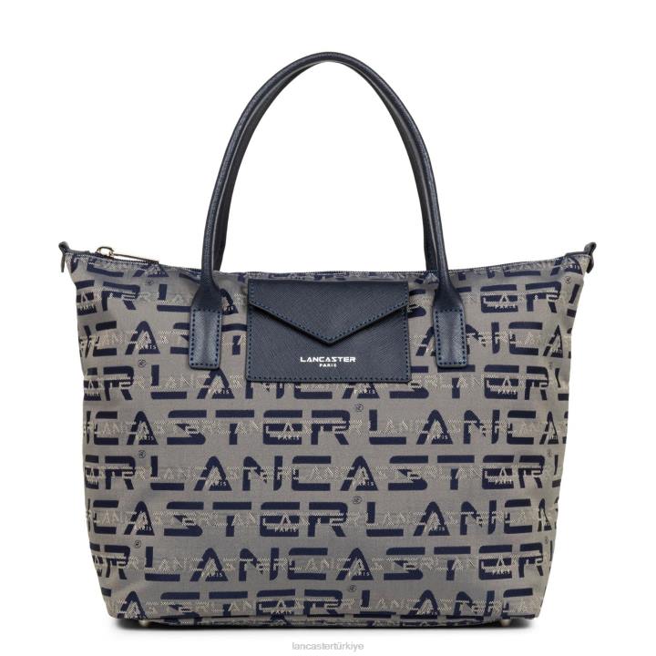 kadınlar m tote çanta logosu kba mavi fonce Lancaster Paris çanta H0LP4506