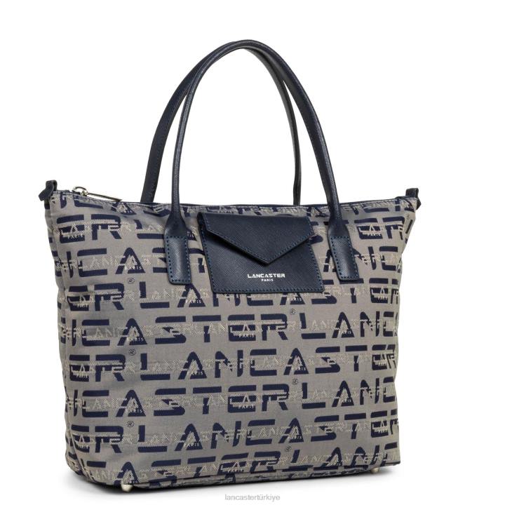kadınlar m tote çanta logosu kba mavi fonce Lancaster Paris çanta H0LP4506