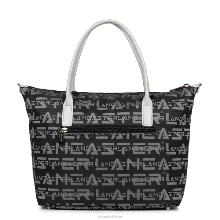 kadınlar m tote çanta logosu kba noir-gris-poudre Lancaster Paris çanta H0LP4505