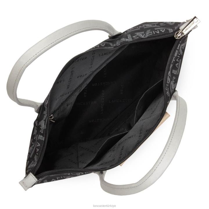 kadınlar m tote çanta logosu kba noir-gris-poudre Lancaster Paris çanta H0LP4505