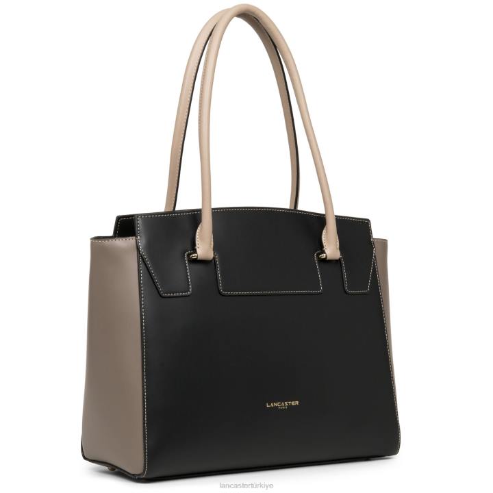 kadınlar taşıma çantası pürüzsüz veya noir-taupe-çıplak fonce Lancaster Paris çanta H0LP4388