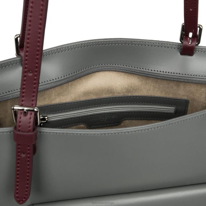 kadınlar taşıma çantası sorunsuz yeni gris bleu fonce-bordo Lancaster Paris çanta H0LP3426