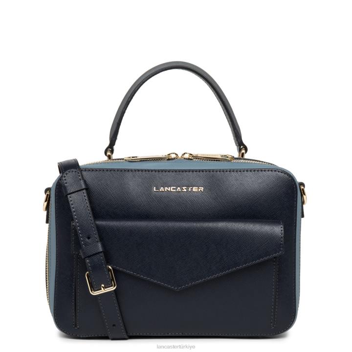 kadınlar çanta Saffiano imzası bleu fonce-bleu ardoise-gris Lancaster Paris çanta H0LP3452