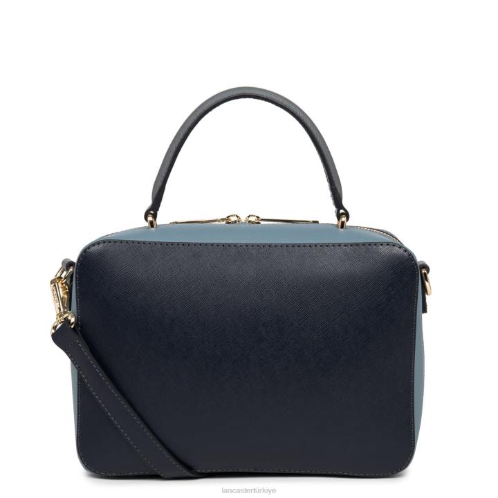 kadınlar çanta Saffiano imzası bleu fonce-bleu ardoise-gris Lancaster Paris çanta H0LP3452