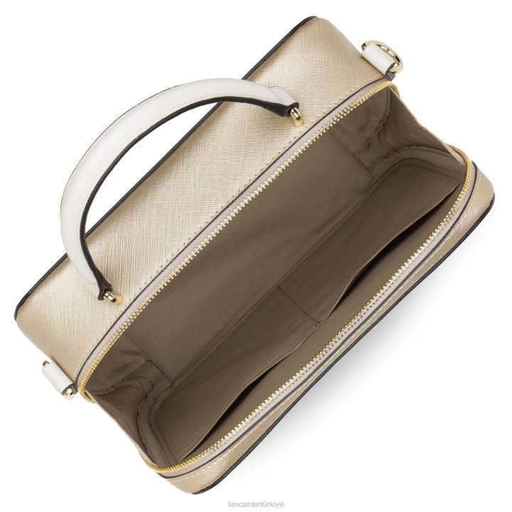 kadınlar çanta Saffiano imzası noir-şampanya-fildişi Lancaster Paris çanta H0LP3449