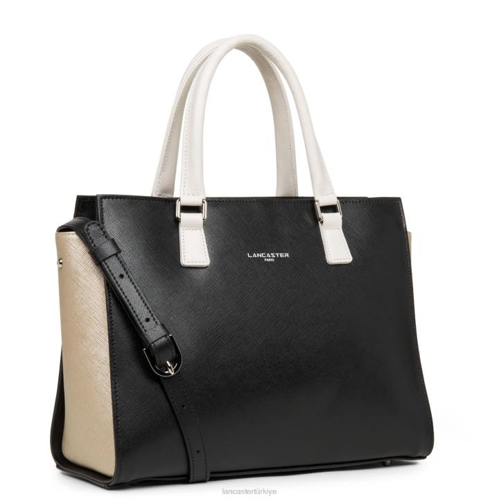 kadınlar çanta Saffiano intemporel noir-şampanya-fildişi Lancaster Paris çanta H0LP3165