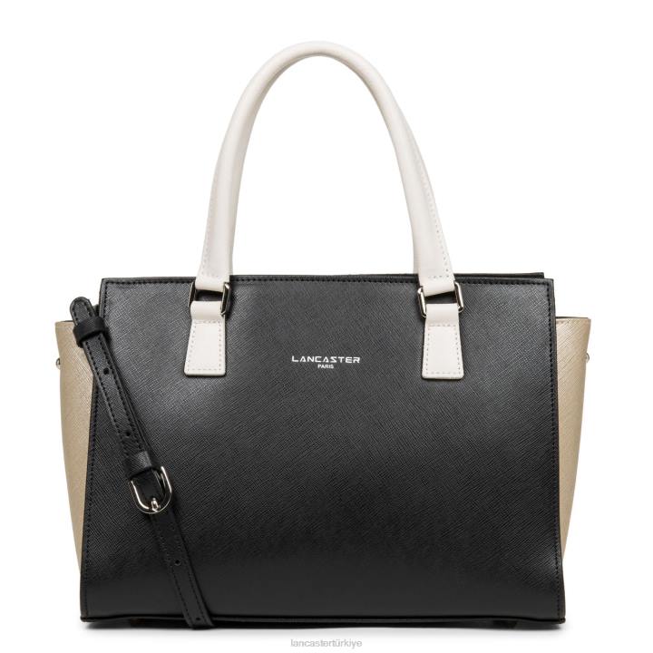 kadınlar çanta Saffiano intemporel noir-şampanya-fildişi Lancaster Paris çanta H0LP3726