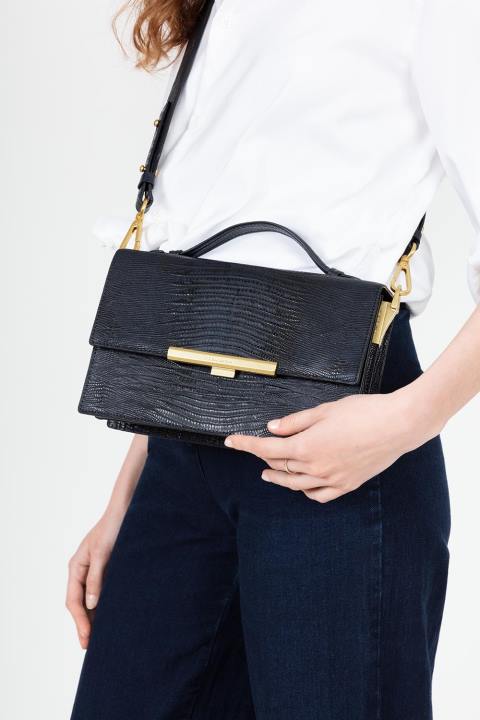 kadınlar çanta egzotik lee bleu fonce-lezard Lancaster Paris çanta H0LP3351