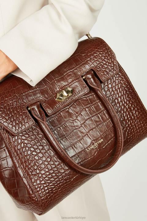 kadınlar çanta egzotik lezard & croco cn chataigne Lancaster Paris çanta H0LP3271