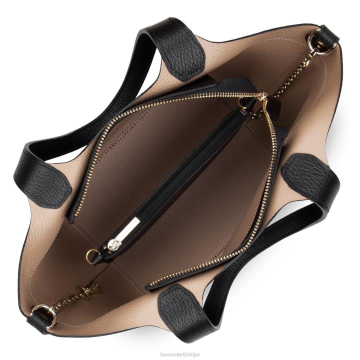 kadınlar çanta foulonne çift noir-in-çıplak Lancaster Paris çanta H0LP3674