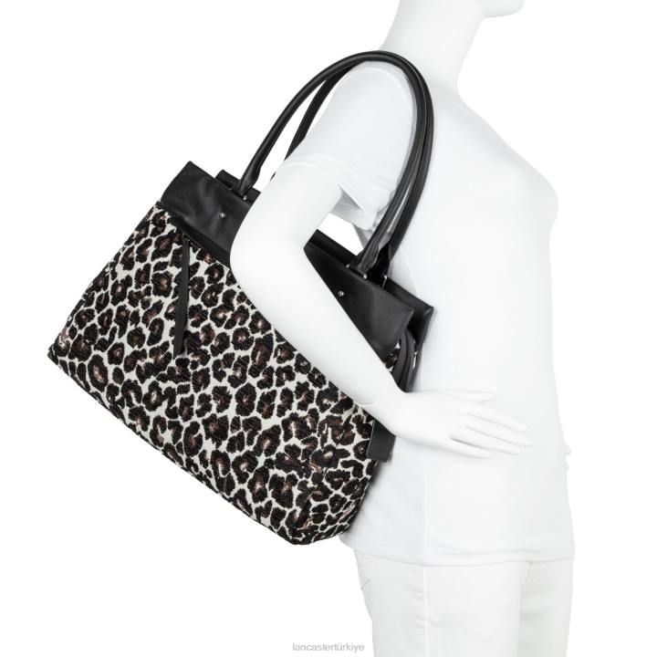 kadınlar çanta gerçek orman halısı kara leopar Lancaster Paris çanta H0LP3473