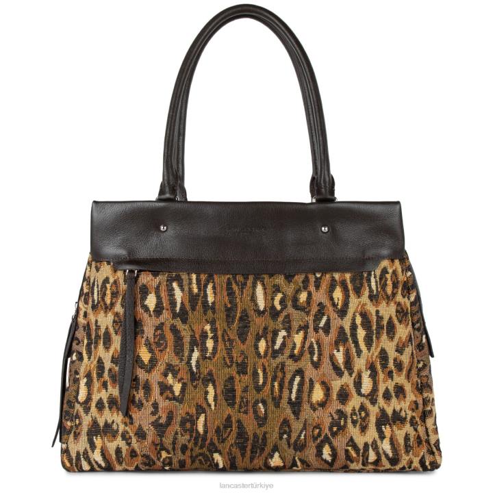kadınlar çanta gerçek orman halısı marron-tigre Lancaster Paris çanta H0LP3474