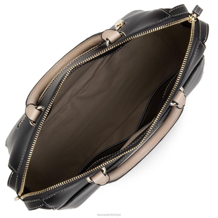 kadınlar çanta pürüzsüz veya hafif noir-taupe-çıplak fonce Lancaster Paris çanta H0LP3079