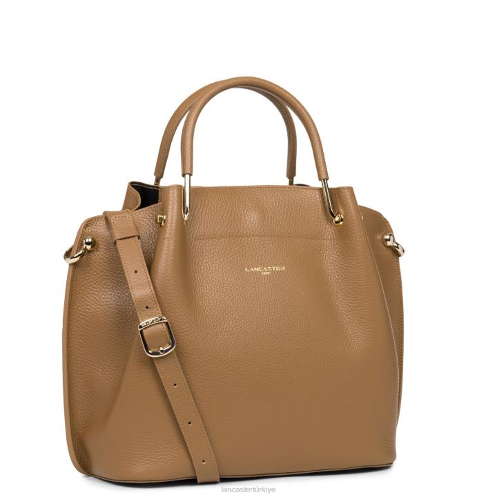 kadınlar büyük çanta foulonne çift kara deve Lancaster Paris çanta H0LP2940