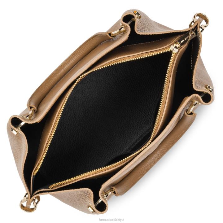 kadınlar büyük çanta foulonne çift kara deve Lancaster Paris çanta H0LP2940