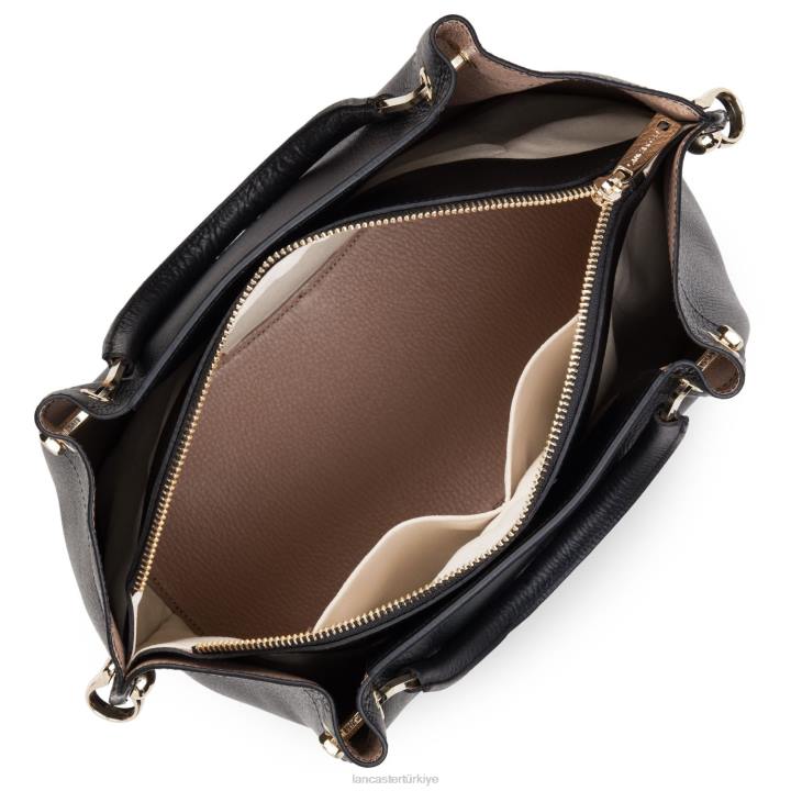 kadınlar büyük çanta foulonne çift noir-in-çıplak Lancaster Paris çanta H0LP2936
