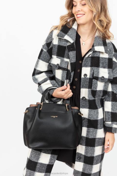 kadınlar büyük çanta foulonne çift noir-in-çıplak Lancaster Paris çanta H0LP2936