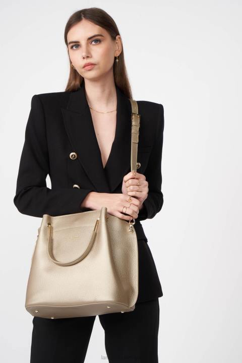 kadınlar büyük çanta foulonne çift çıplak şampanya Lancaster Paris çanta H0LP2934