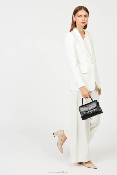 kadınlar küçük çanta egzotik lezard & croco fr kara Lancaster Paris çanta H0LP209