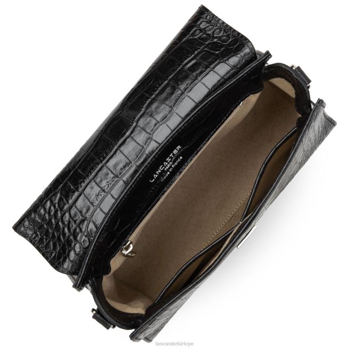 kadınlar m çanta egzotik lezard & croco fr kara Lancaster Paris çanta H0LP2459