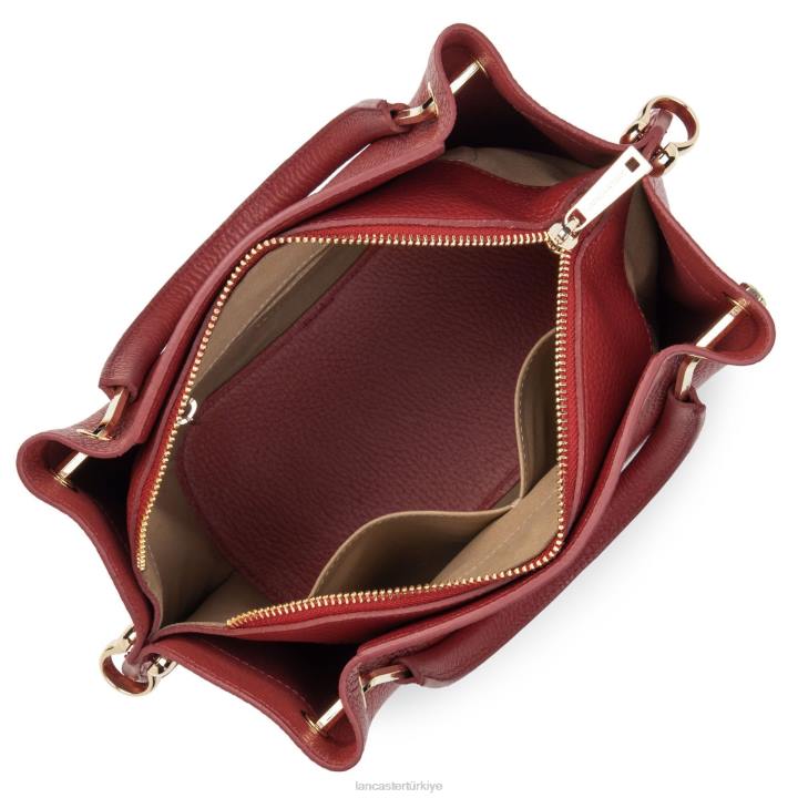 kadınlar m çanta faulonne çift kızarık karmin Lancaster Paris çanta H0LP2959