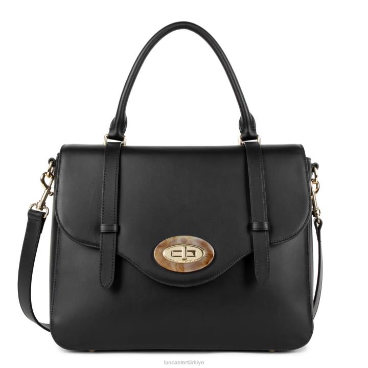 kadınlar m çanta mermer dokunuşu kara Lancaster Paris çanta H0LP3358