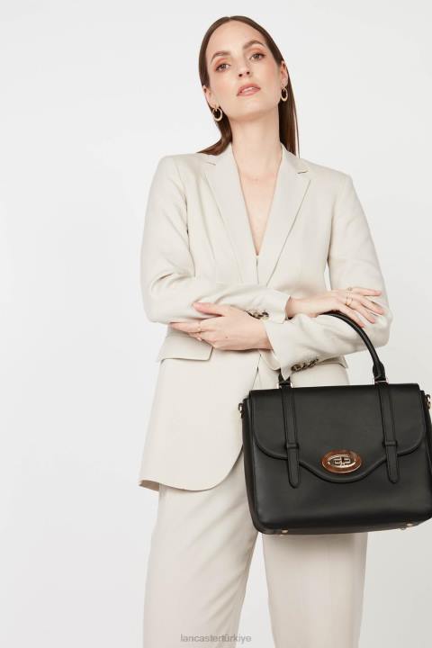 kadınlar m çanta mermer dokunuşu kara Lancaster Paris çanta H0LP3358