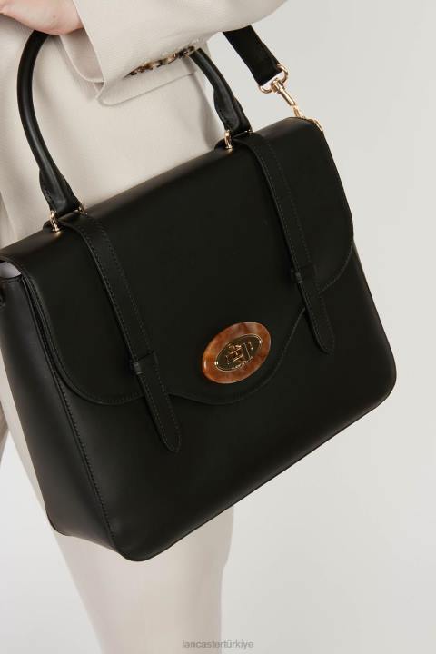 kadınlar m çanta mermer dokunuşu kara Lancaster Paris çanta H0LP3358