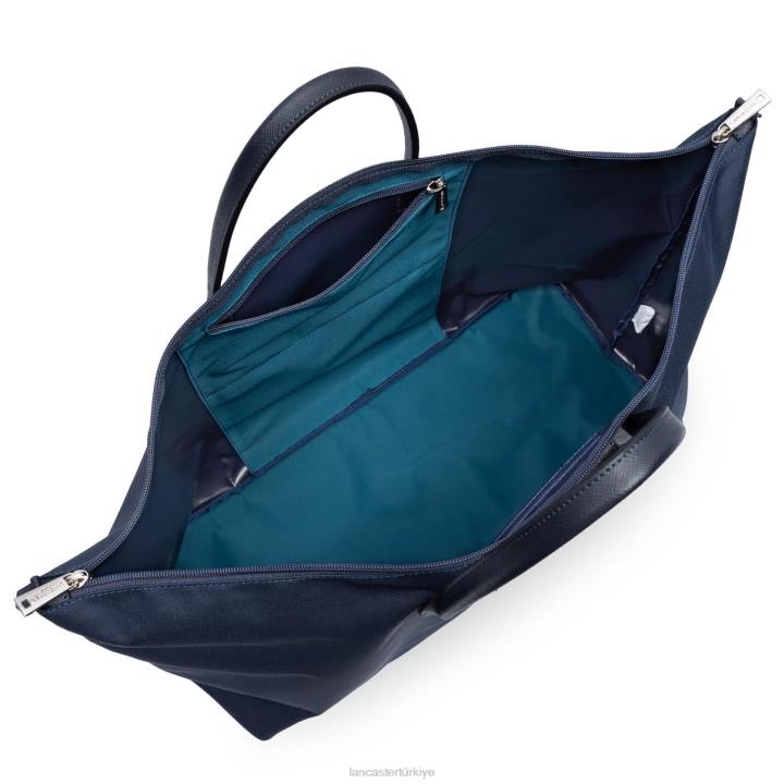 kadınlar hafta sonu çantası akıllı kba bleu fonce-bleu paon Lancaster Paris çanta H0LP2744